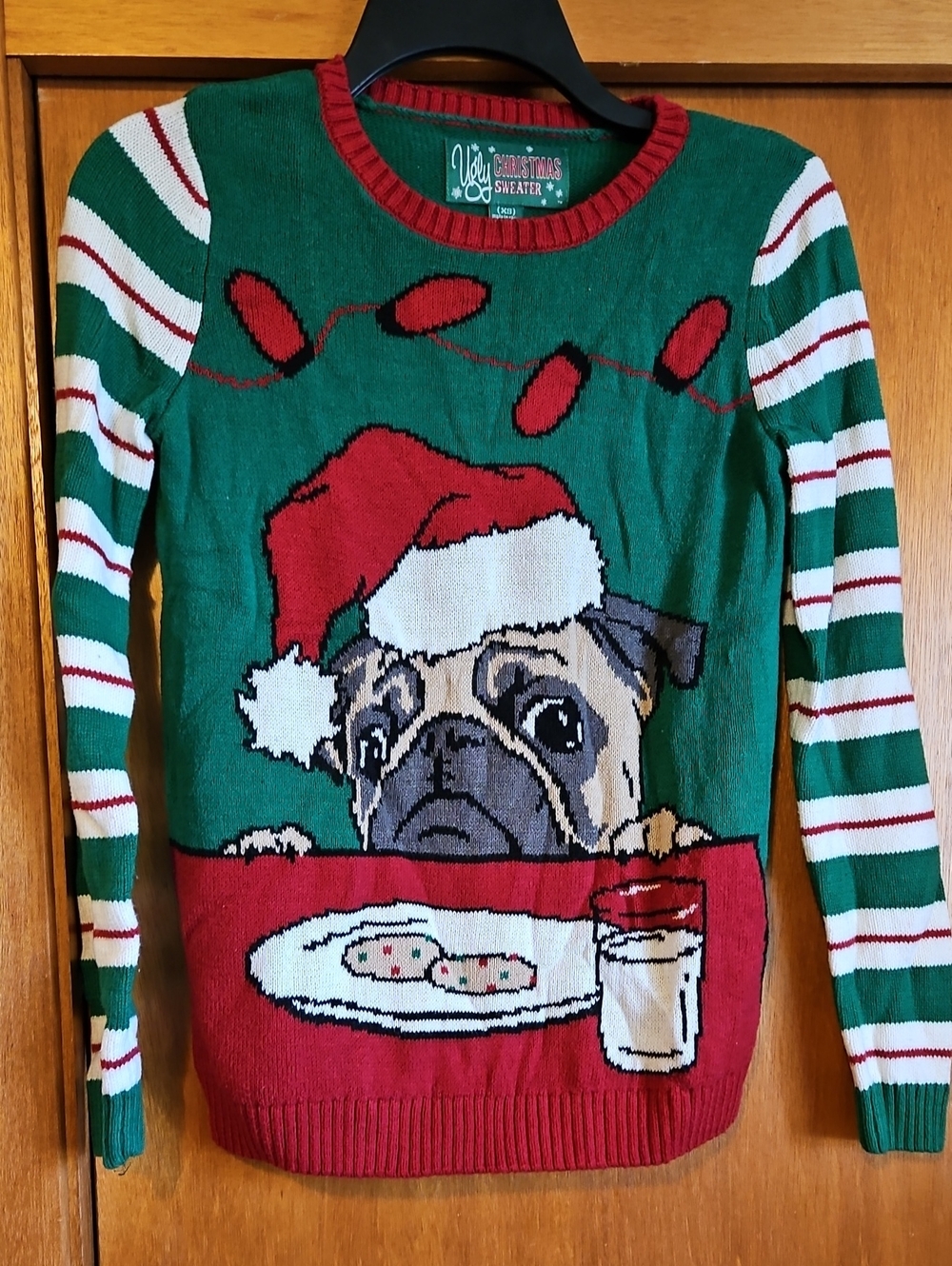 Pug Ugly Christmas Sweater Sz XS